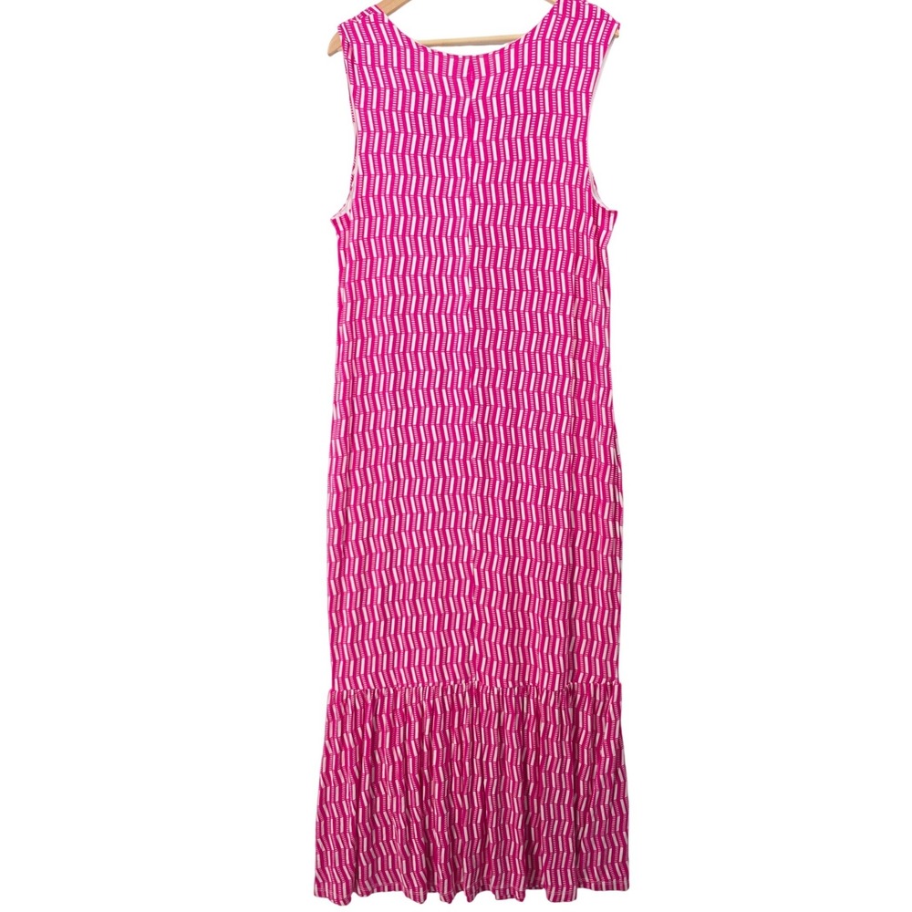 ELOQUII Women Plus Size 18 Pink White Cut Out Tie Sleeveless Maxi Dress NWT - Picture 5 of 13